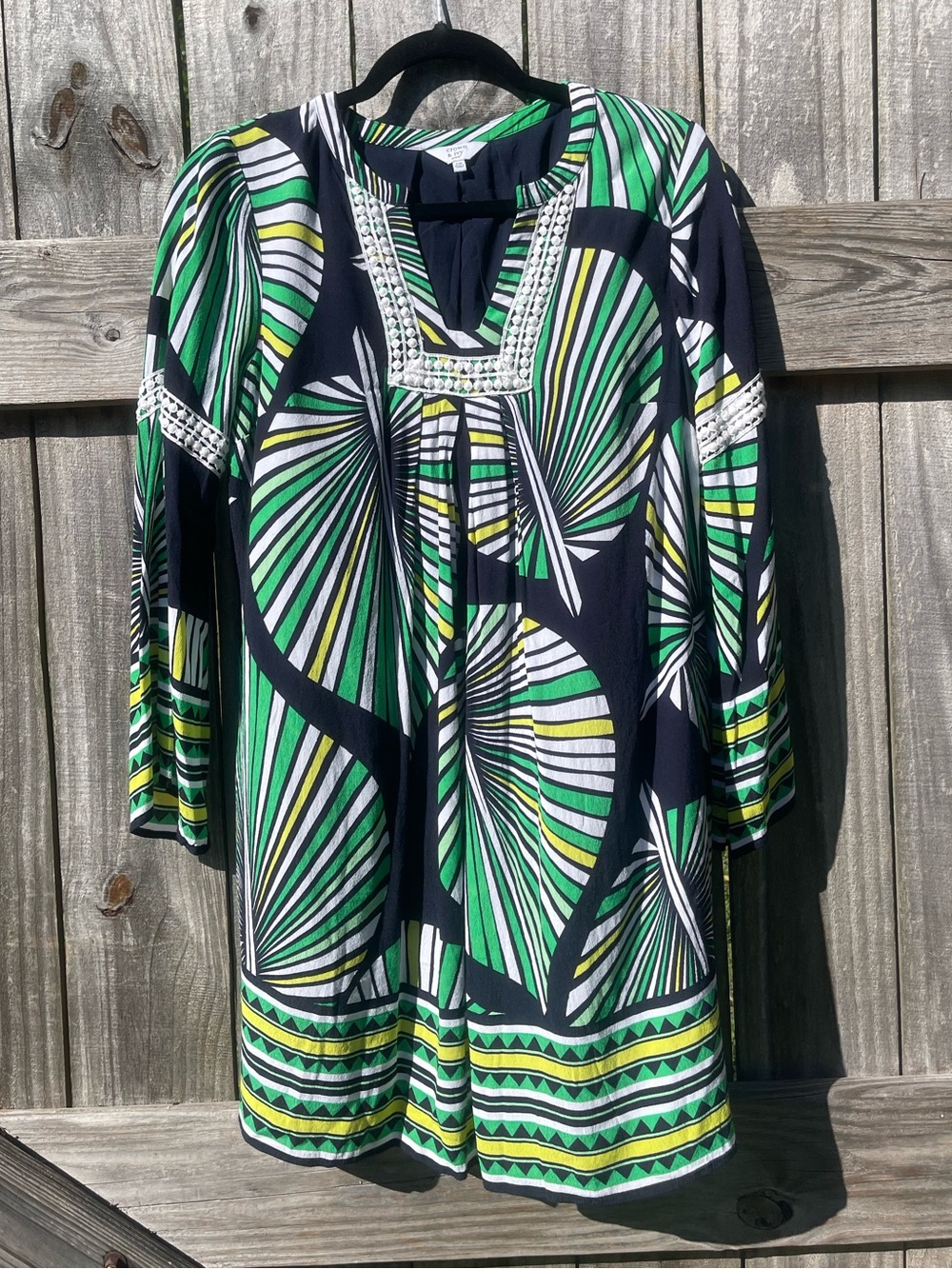 crown & ivy Green, White and Navy Mini Dress Size PM